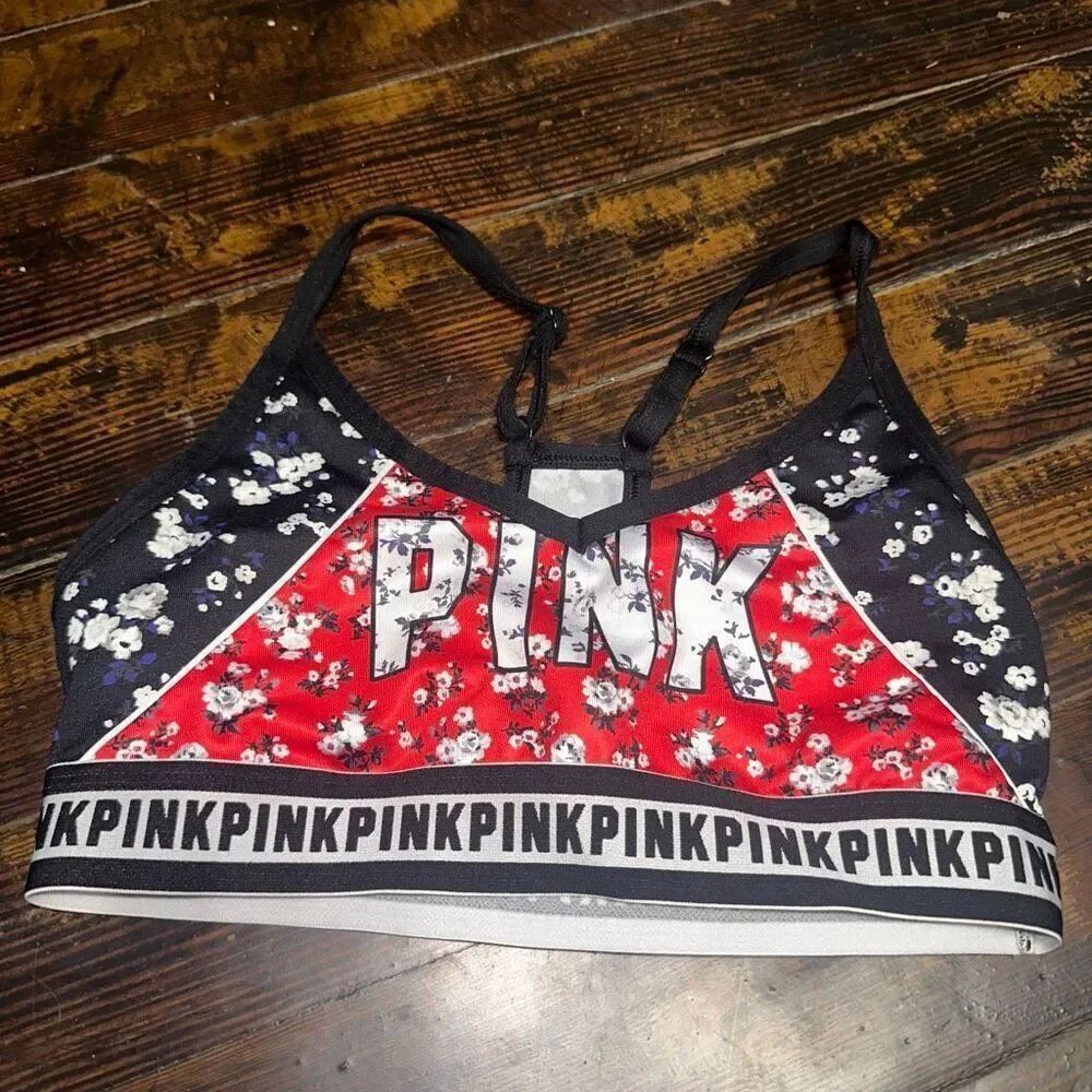 VSX Victoria’s Secret black & red S sports athletic bra